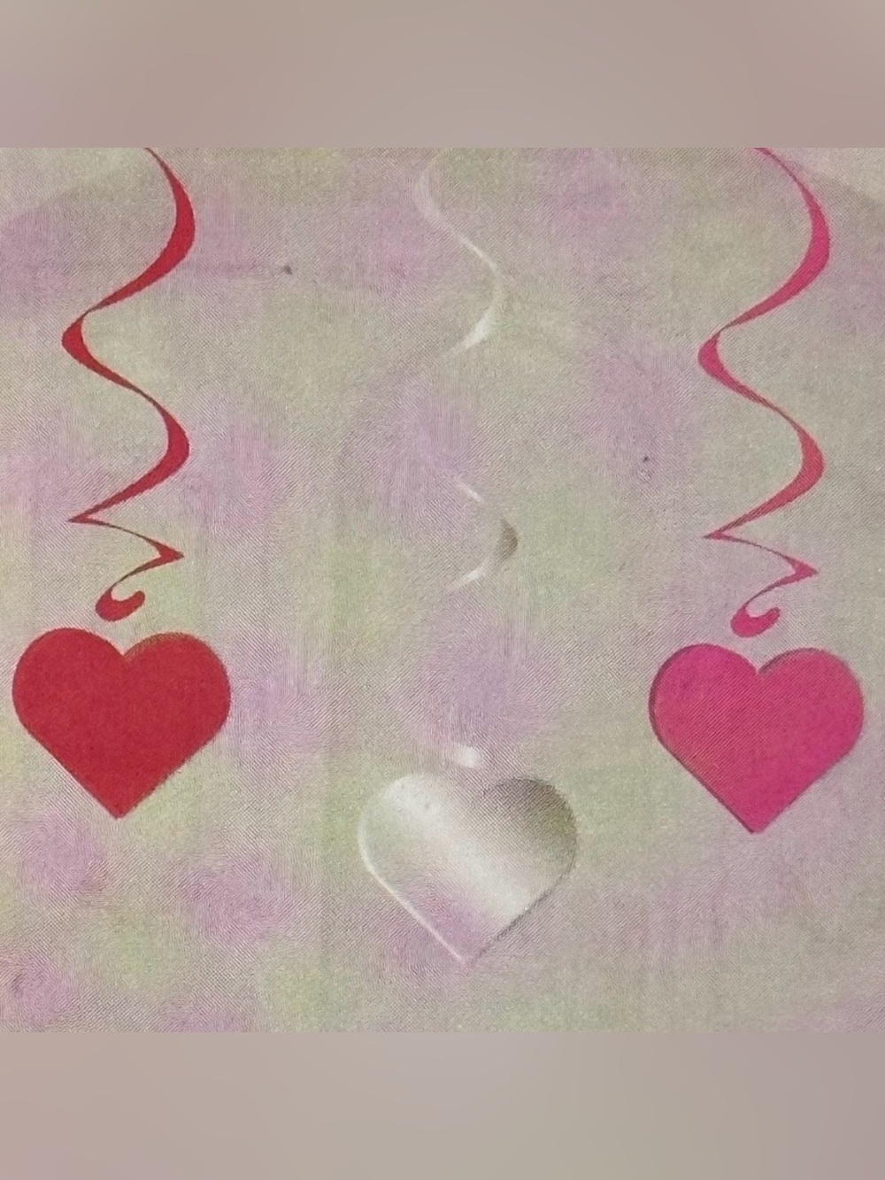 💞 New 3-Count Pink & Red Heart Swirl Hanging Ceiling Streamer Party Decorations